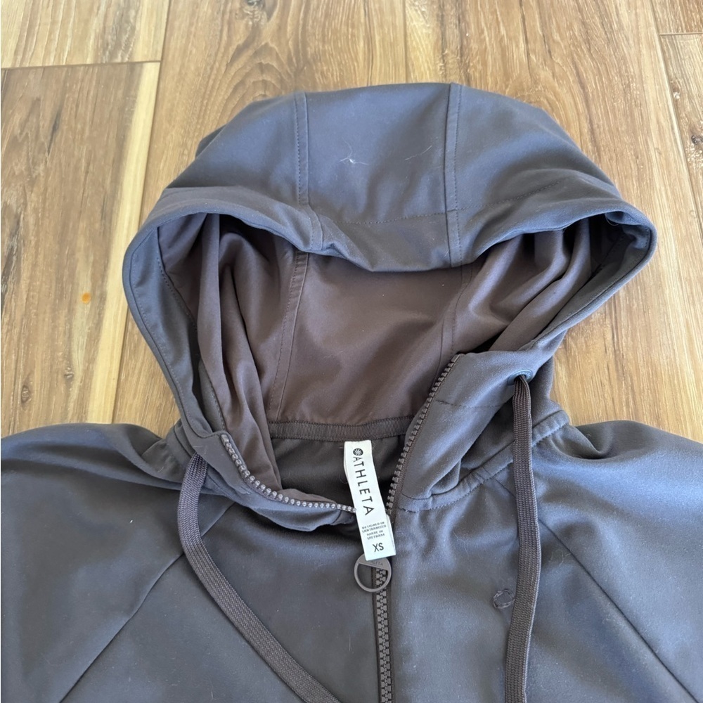 Athleta Glacier Handkerchief Hoodie Snap sides Gray Size XS - Picture 5 of 7